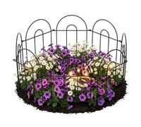 Relaxdays Valla metálica para parterres, 6 uds negro