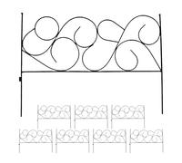 Relaxdays Valla metálica para parterres, 8 módulos Estilo Art Nouveau, 36x400 cm, Borde de jardín Negro