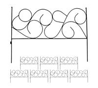 Relaxdays Valla metálica para parterres, 8 uds negro