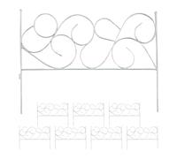 Relaxdays Valla metálica para parterres Estilo Art Nouveau, 8 módulos, 36x400 cm, Borde para Clavar, Blanco