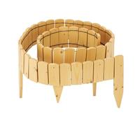 Relaxdays Valla para Parterres, 200 cm, Flexible, Parte Visible 10 cm, para Hincar, Madera, Borde Césped, Marrón Claro