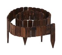 Relaxdays Valla para Parterres, 200 cm, Flexible, Parte Visible 10 cm, para Hincar, Madera, Borde Césped, Marrón Oscuro