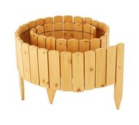 Relaxdays Valla para Parterres, 200 cm, Flexible, Parte Visible 20 cm, para Hincar, Madera, Borde Césped, Marrón Claro