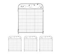 Relaxdays Valla jardín de hierro 4 paneles negro