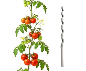 Relaxdays Varilla espiral para tomates set 150 cm plata