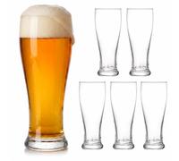 Relaxdays Vasos de cerveza, set de 6, 460 ml, aptos para lavavajillas
