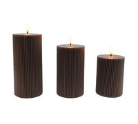 Relaxdays 3 velas LED marrón
