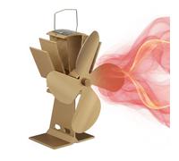 Relaxdays Ventilador Estufa sin Corriente, Silencioso, Chimenea y Horno, Impulsado por Calor, 4 Aspas, Color Bronce