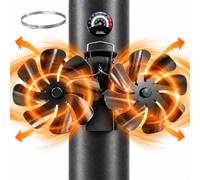 Relaxdays Ventilador termoeléctrico magnético para chimenea negro | (Al x An x Fon) : 12 x 24,8 x 14,4 cm, aluminio