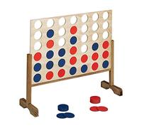 Relaxdays Vier Gewinnt Cuatro en Raya, un Clásico Tamaño XXL, Juguete Aire Libre, para Todas Las Edades, 72 x 82,5 x 26 cm, Natural, Madera