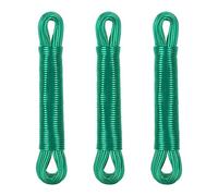 Relaxdays Wäscheleine mit Polyesterkern 3 x 20m Set 3 Cuerdas Tendedero 20 m, Cordeles Colgar Ropa, de Poliéster y PVC, Tensables, Extra Resistentes, Verde, 0,25 x 0,25 x 200 cm Aprox