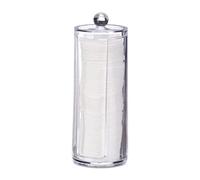 Relaxdays Wattepadspender mit Deckel Dispensador Discos Desmaquillantes con Tapa, Plástico, Almacenamiento Algodones Baño, 20 x 7 cm, Transparente