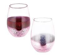 Relaxdays Weingläser ohne Stiel 2er Rosa Copas de Vino sin Tallo, Set de 2, Vasos para Servir Agua o Postre, Capacidad de 500 ml Cada, 12 x 9,5 x 9,5 cm