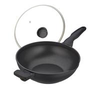 Relaxdays Wok con tapa negro,plata,transparente