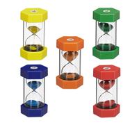 Relaxdays XXL Set of 5 Hourglasses, Sandglass for Children,1/5/10/15/30 Minutes,
