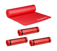 Relaxdays Yoga Mat 180x60 cm, Pilates, Fitness, Stretching, Carrying Strap, Non-