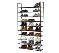 Relaxdays Zapatero metálico con sistema encajable negro