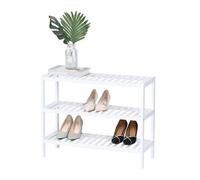 Relaxdays Zapatero bambú blanco blanco