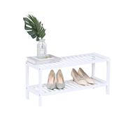 Relaxdays Zapatero bambú blanco blanco
