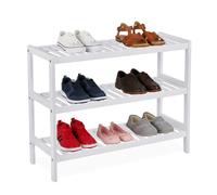 Relaxdays Zapatero de bambú blanco