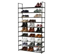 Relaxdays Zapatero metálico con sistema encajable negro
