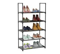 Relaxdays Zapatero metálico con sistema encajable negro