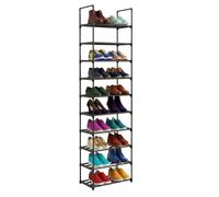 Relaxdays Zapatero metálico con sistema encajable negro