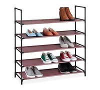 Relaxdays Schuhregal Stecksystem Sistema de Encaje XL, 5 Niveles, para 20 Pares, Estantería Zapatos 90,5x87,5x30cm, Zapatera, Burdeos, 1 Pieza