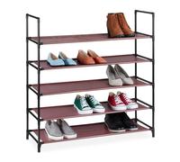 Relaxdays Zapatero Sistema de Encaje XL, 5 Niveles, para 20 Pares, Estantería Zapatos 90,5x87,5x30cm, Zapatera, Burdeos