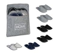 Relaxdays Bolsa Zapatillas Andar por Casa, Zapatos Invitados, 6 Pares, Tallas 36-45, Antideslizantes, Home, Multicolor