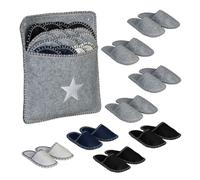 Relaxdays Bolsa Zapatillas Andar por Casa, Zapatos Invitados, 8 Pares, Tallas de 36-45, Antideslizantes, Multicolor