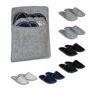 Relaxdays Zapatillas andar por casa Pack 6 pares azul oscuro,negro,gris