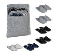 Relaxdays Zapatillas Andar por Casa, Zapatos Invitados, 6 Pares, con Bolsa, Tallas 36-45, Antideslizantes, Multicolor