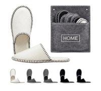 Relaxdays zapatillas de casa, 6 pares 'Home', con bolsa multicolores