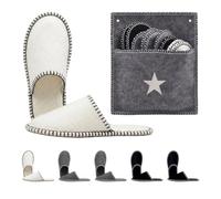 Relaxdays Zapatillas de casa 6 Pares Stern con Bolsa Beige