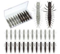 Relaxgiant 36 señuelos de Hellgrammite, señuelos de plástico suave de 3 pulgadas, señuelos de pesca realistas, señuelos de pesca de plástico suave, señuelo de pesca artificial para pesca