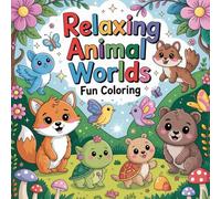 Relaxing Animal Worlds Fun Coloring: Cute coloring book for kids, coloring book for adults, kawaii coloring book, Coloring Book for Adults and Kids, ... stress relief animals, adorable baby animals