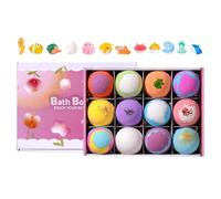 Relaxing Body Balls Cleanser, 23.5x18.2x5.8cm, 12-Piece PVC Material, Bubble Bath Fizzies, Hidden Toy Surprise, Scented Spa Kit, Bathroom Leisure