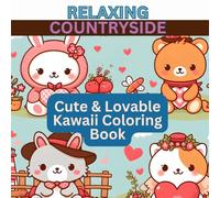 Relaxing Countryside: Kawaii Coloring Book: Relax and color beautiful country scenes filled with cute and fun animals