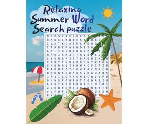 Relaxing Summer Word Search Puzzle: Large Print for Adults 1,000+ Words and 50 Games