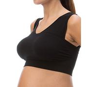 RelaxMaternity 5700 (Negro, L) Sujetador de Lactancia Post-Parto con Banda extraíble