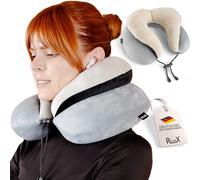 RELAXX Almohada cervical de confort premium para avión, coche, autobús, tren - Almohada de viaje de espuma viscoelástica - Almohada cervical para adultos - Travel Pillow - Gadgets de viaje - Compañero