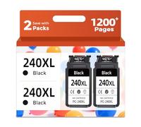 Relcolor Cartucho de Tinta Negra de Repuesto para Canon PG 240 XL Cannon PG240 para PIXMA MG3620 MG3600 TS5120 MG3522 TS5100 MG4120 MG3520 MG2120 MX452 MX532 MX532 MX532 MX40 472 MXN Paquete de 2