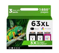 Relcolor Cartucho de Tinta remanufacturado de Repuesto para HP 63XL 63 XL (2 Negros y 1 Color 3 Unidades) Funciona con 3830 4650 4652 4655 5200 5252 5255 5258 4520 4512 1112 2132 3630 3632 Impresora