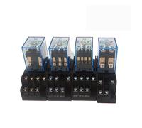 Relé 1 Uds., 8-11-14 pines, pequeño relé intermedio electromagnético, CA 10A 250V, bobina, DPDT, con base de enchufe, luz indicadora(Ly3nj 11 Pin,AC 24V)