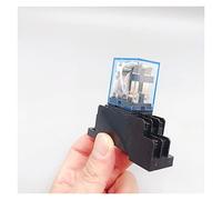 Relé 1 Uds., LY2NJ,HH62P, pequeño relé intermedio electromagnético, AC10A/250V,8 pines, bobina, DPDT, con base de enchufe, DC12/24V,AC110/220V,2NO-2NC(Has Socket,DC24V)