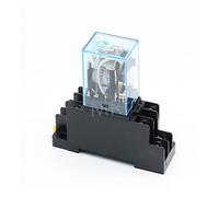 Relé 10 juegos de tiempo LY2 DC110V AC110V AC220V AC380V pequeño 10A 8 pines Bobina DPDT con base enchufe(Ac,36V)