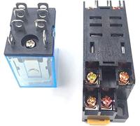 Relé 10 por ciento Ly2nj HH62P HHC68A-2Z Micro mini relé electromagnético 1 0a 8pin Bobina Dpdt con base de enchufe DC12V, 24V AC110,220V(DC 12V)