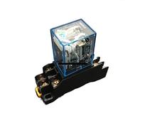 Relé 1set LY2NJ DC 12V 24V 110V 220V AC Bobina de potencia Miniatura 8 pines DPDT 10A LY2N-J HH62P JQX-13F LY2 con base enchufe PTF08A(AC 220V)