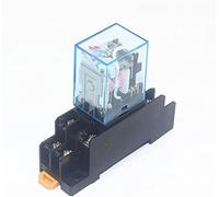 Relé 1set MY2P HH52P MY2NJ Bobina de relé General DPDT Mini Interruptor electromagnético con base enchufe LED AC 110V 220V DC12V 24V(AC220V)